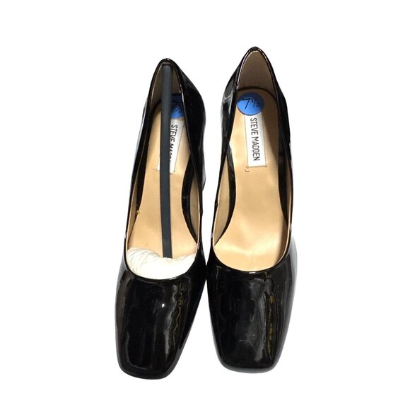 Steve Madden‎ Black Block Heel Pumps 7.5 - Picture 2 of 6